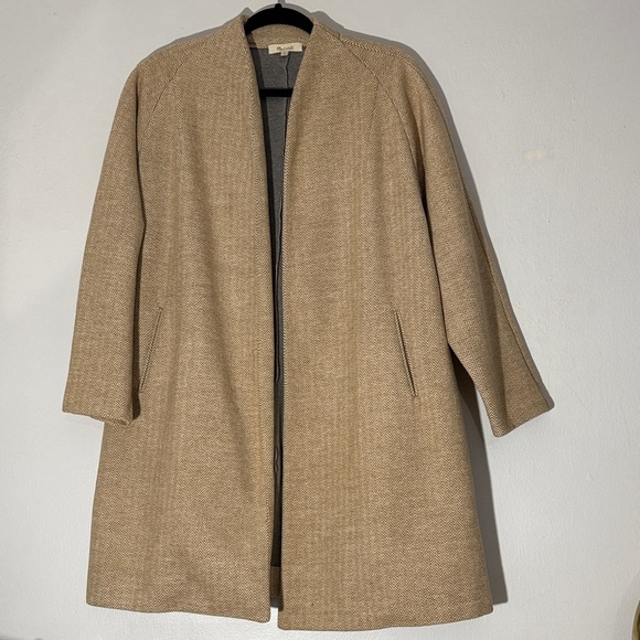Madewell Stanza Herringbone Tan Open-Front Coat medium - Picture 6 of 10